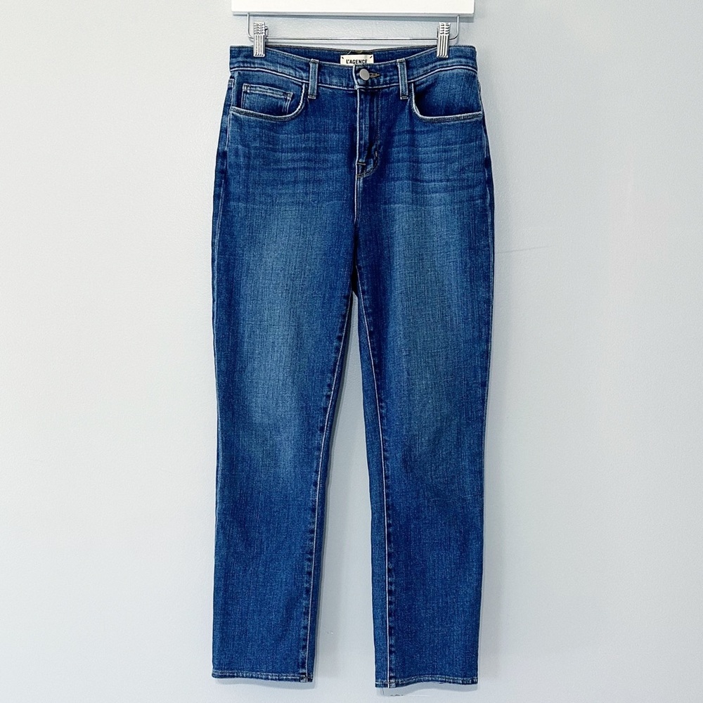 L'Agence Shane Mid Rise Slouchy Straight‎ Jeans Authentique Light Wash Size 25